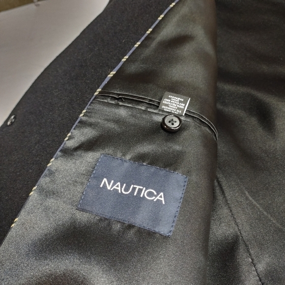 Nautica Men's Black Wool Peacoat Size 46R - Picture 8 of 9